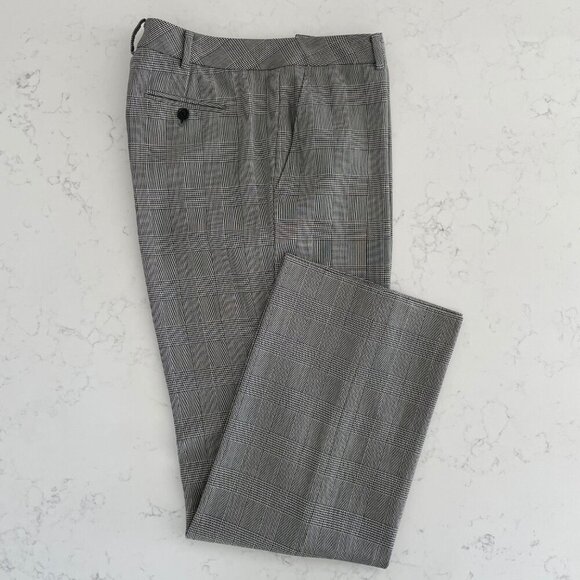 Brooks Brothers Petite Glen Check Lined Straight Leg Wool Pants Blk Wht Sz 12P - Picture 10 of 10